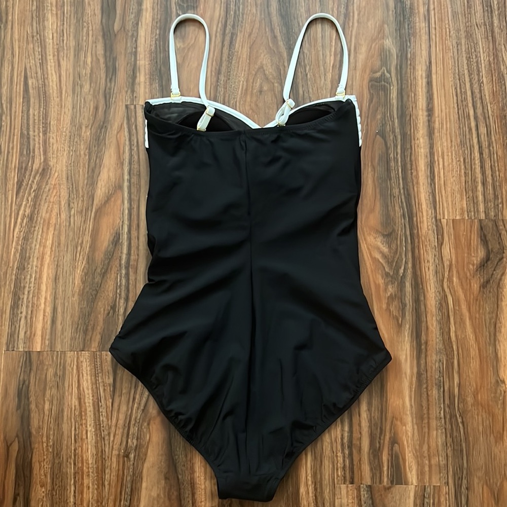 Gottex Black and White One Piece Swimsuit with Bandeau Design - Picture 9 of 15